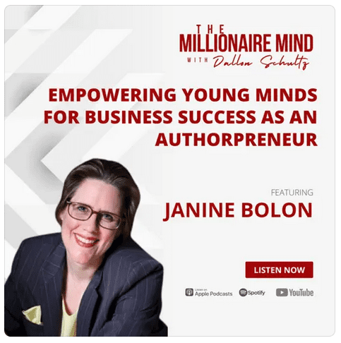 Janine Bolon featured on the Millionaire Mind - Empowering Young Minds for Success